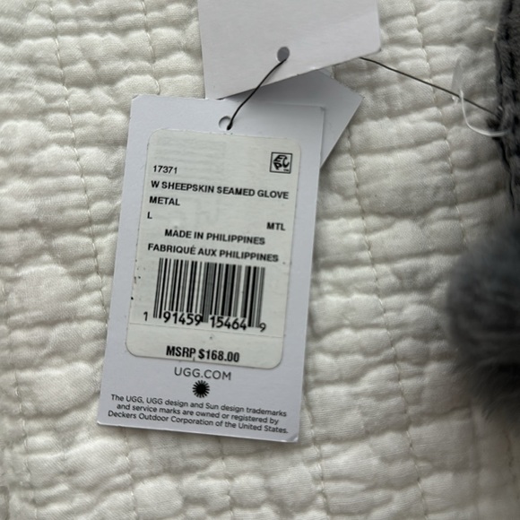 Ugg sheepskin seamed gloves - metal (grey) - Picture 3 of 4